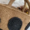 Crochet Raffia Tote Bag, Boho Shopping Bag, Staw Beach Tote, Woven Bag