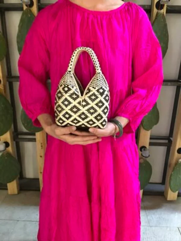 Mini Cuatro Tetas Bag, Cuatro Tetas Basket Bag, Woven Bag, Mini Handbag, Straw Basket Bag, Women's Beach Bag