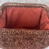 Metallic Bronze Raffia Clutch Bag, Brown Cloud Bag, Woven Bag, Voluminous Bag