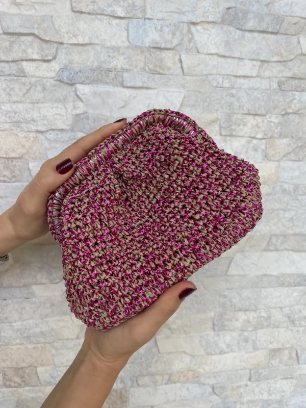 Mini Size Raffia Clutch Bag, Cloud Bag, Glitter Pouch Bag, Evening Clutch Bag,