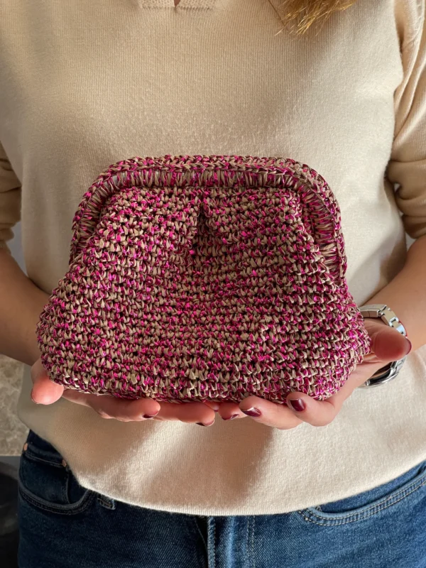 Mini Size Raffia Clutch Bag, Cloud Bag, Glitter Pouch Bag, Evening Clutch Bag,