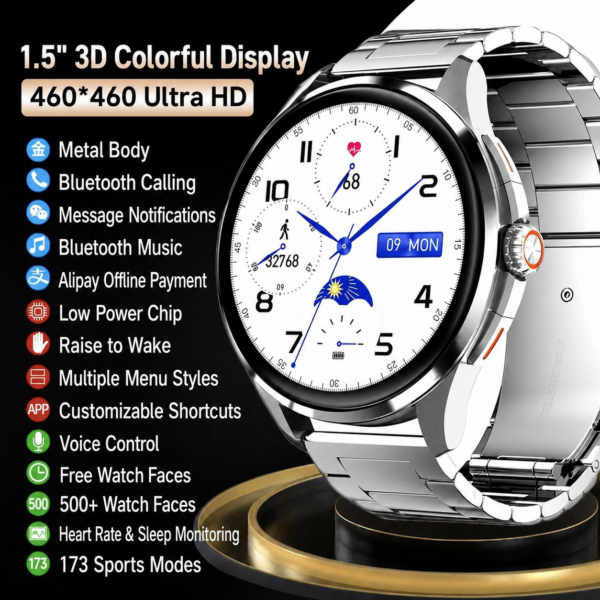 ChatGPT Image 2026年5月8日 16_52_25 Smartwatch with Bluetooth Calling & Health Tracking Silver